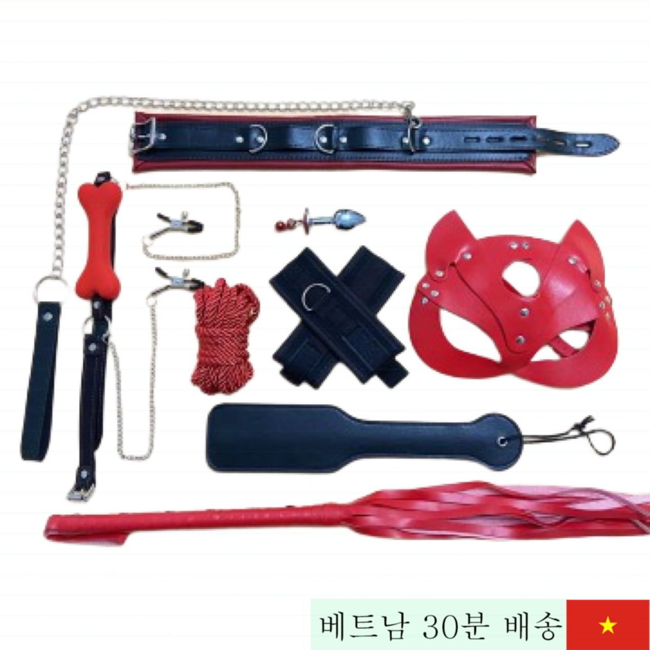 9종 BDSM 세트 마스크 3컬러 강렬한 플레이 완벽 조합 최고 