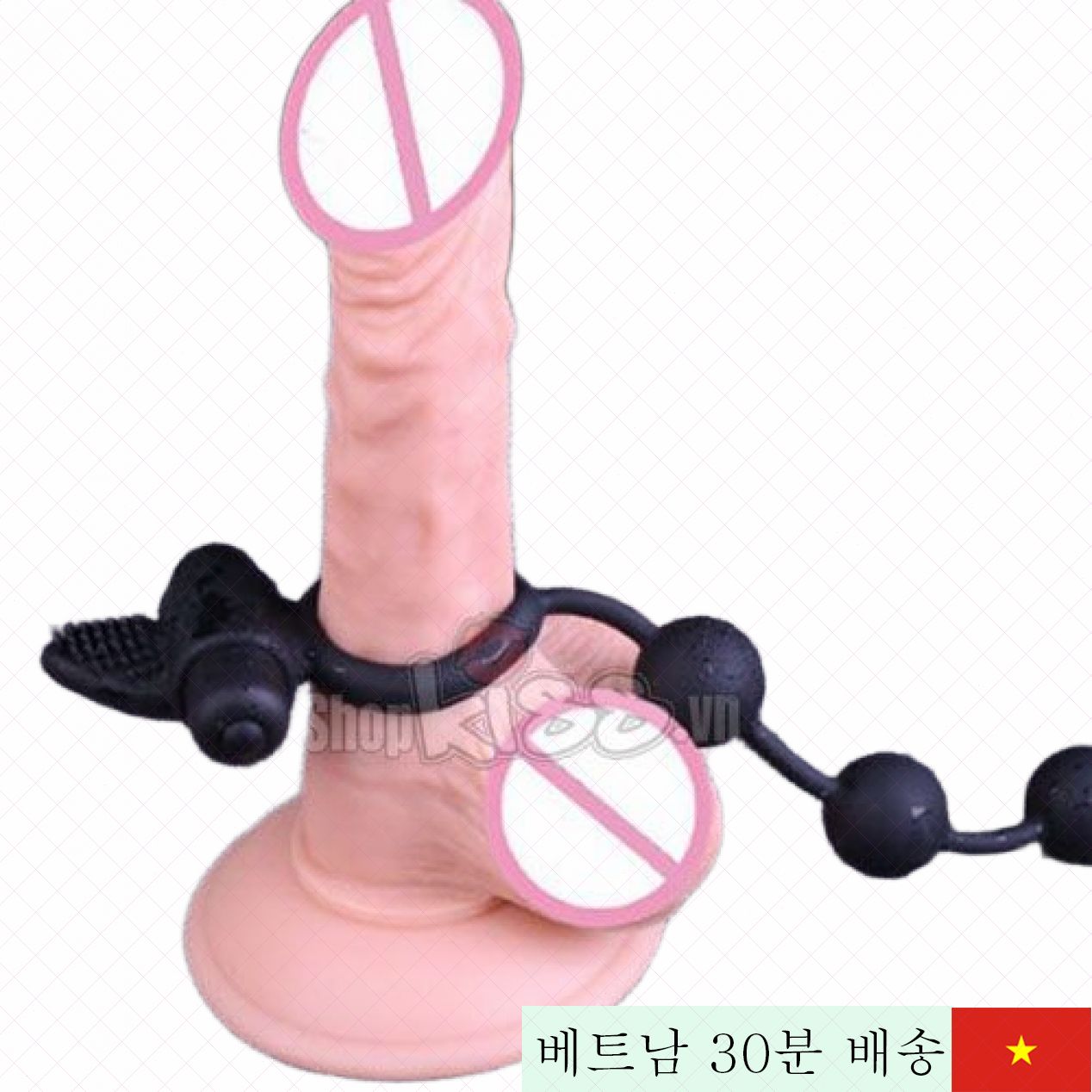 3in1 항문 자극 진동 링 남성용 섹스 토이 