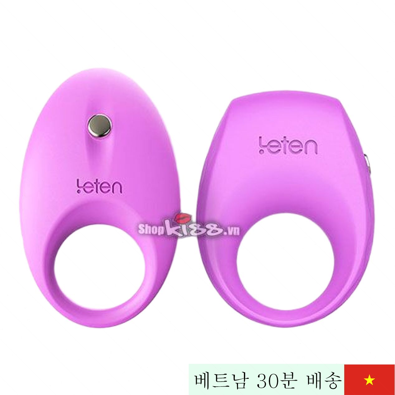 Leten 실리콘 음경 링 방수 핑크색 