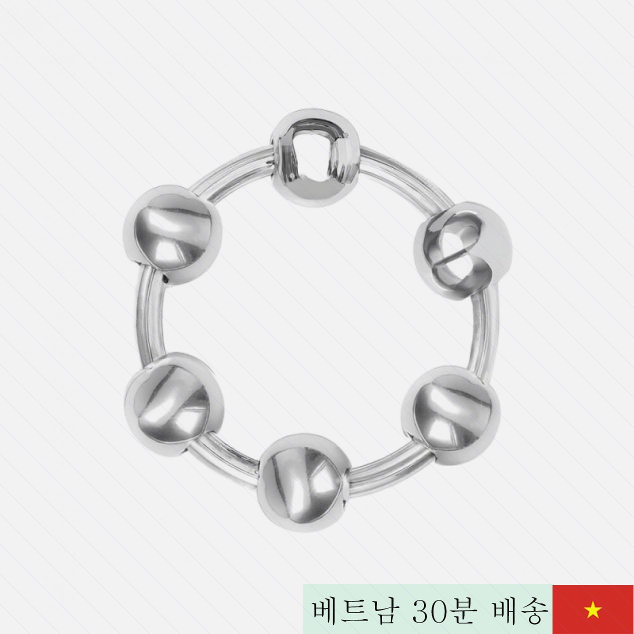 스테인리스 6볼 남성용 시간 연장 링 쾌감 극대화 