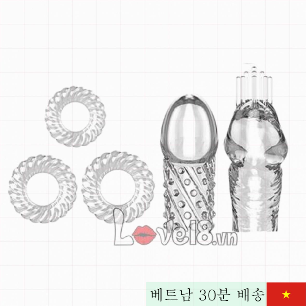 BD88 스터드 링 특수 콘돔 남성용 쾌감 극대화 세트 