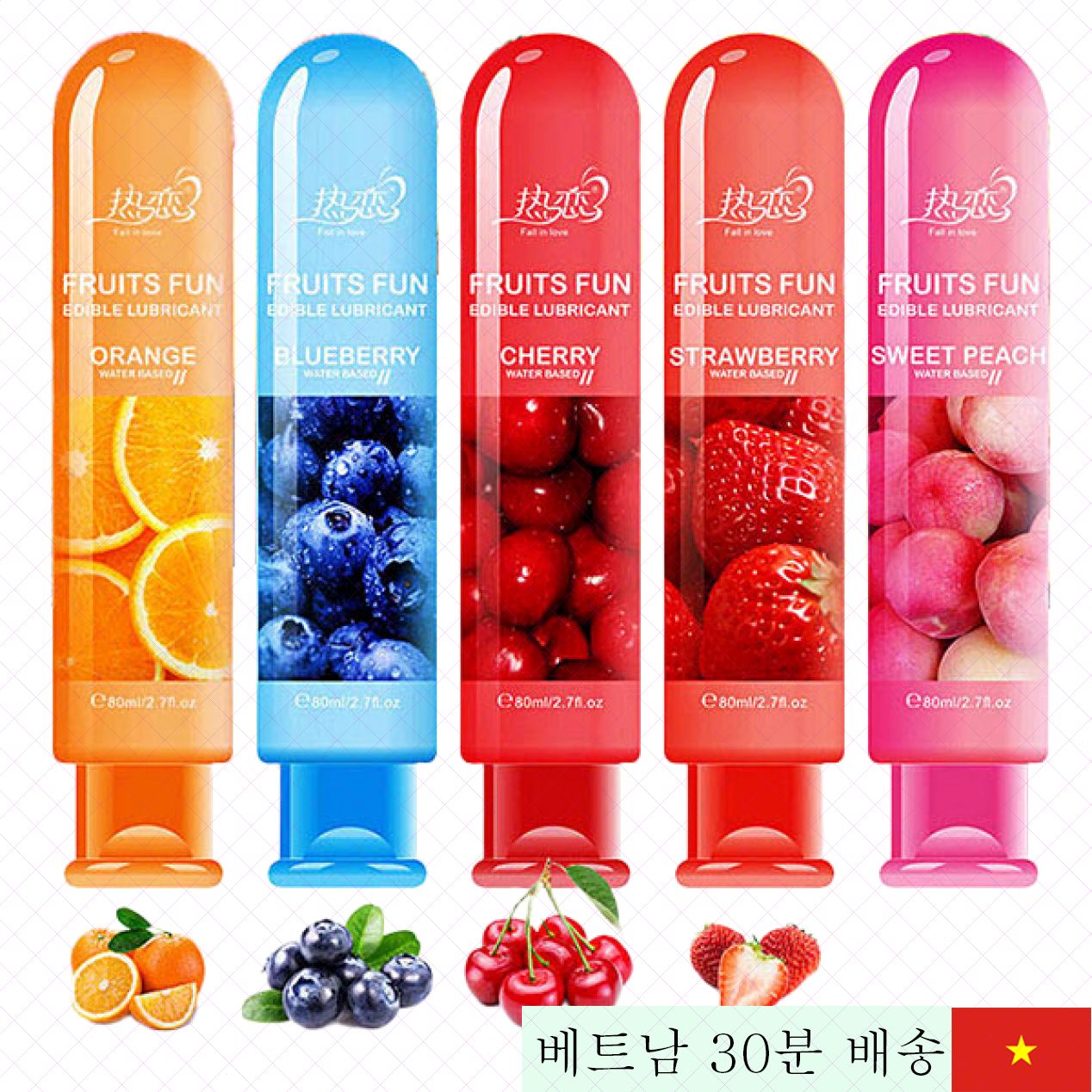 프룻츠펀 80ml 식용 수용성 과일향 젤 윤활제 