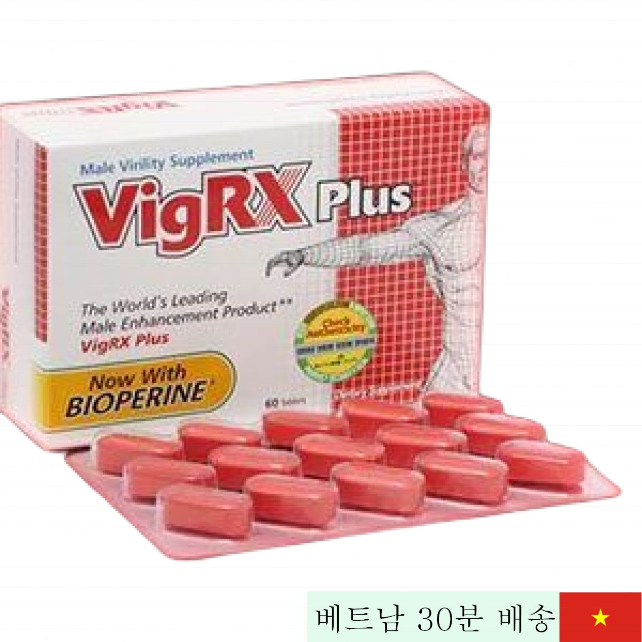 비아젝스 플러스 천연 한방 지연 발기 부스터 남성용 