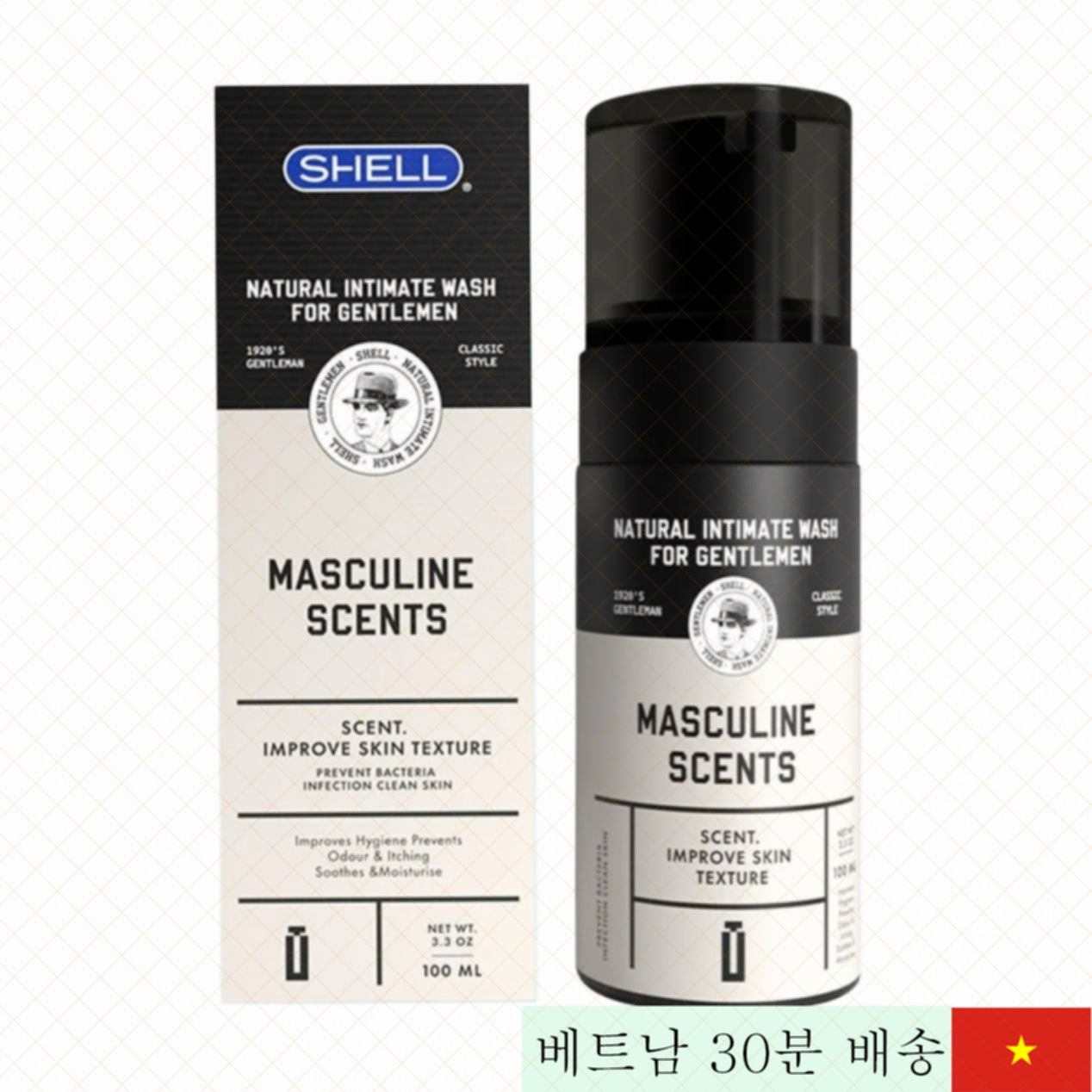 쉘 머스큘린 남성용 폼 청결제 향기나는 남자용 