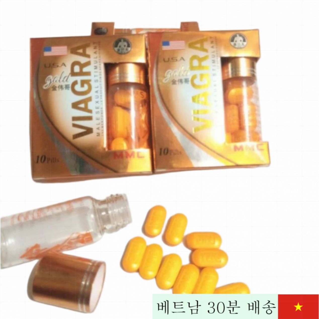 정품 Viagra Gold 남성 기능 강화 보조제 10정 