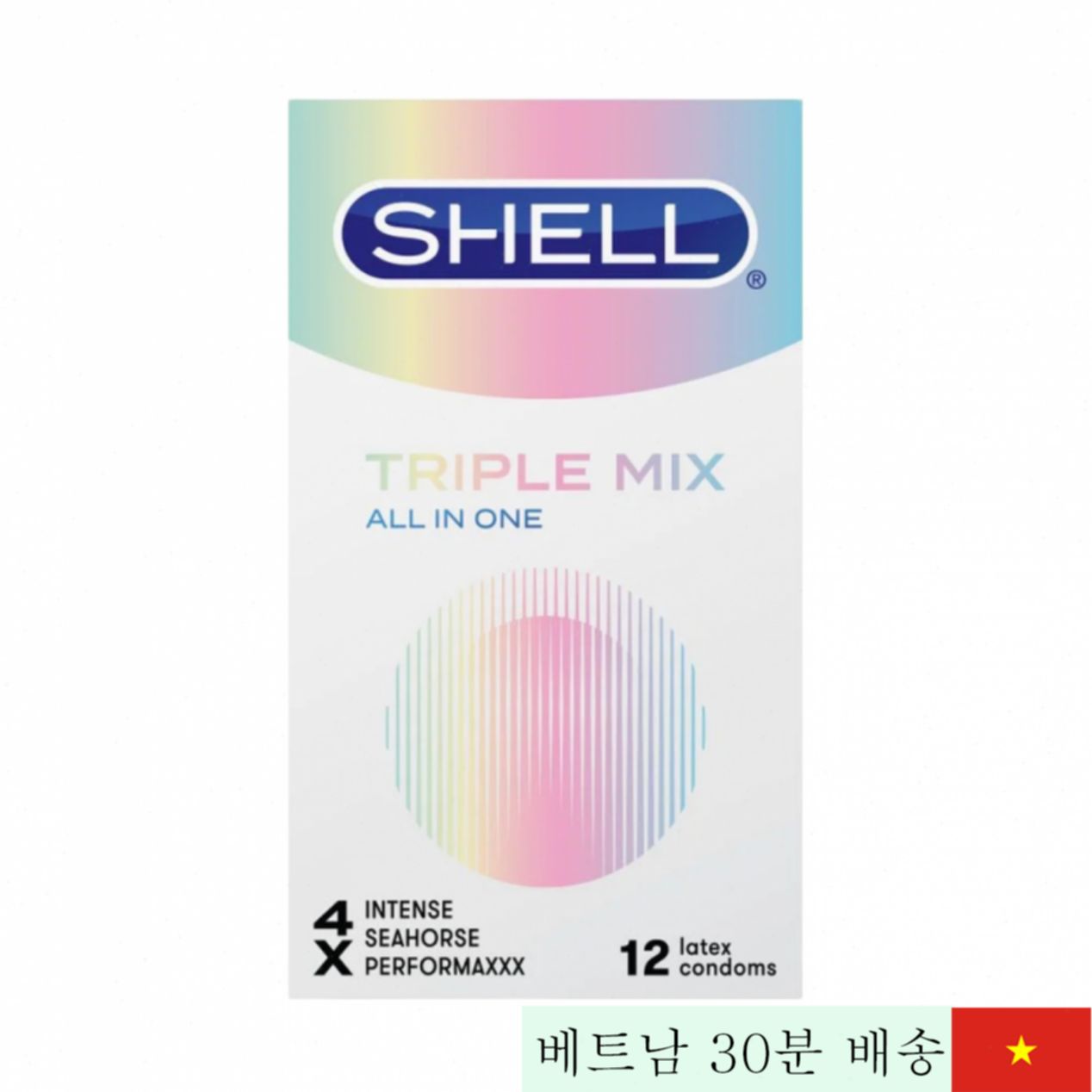 셸 트리플 믹스 초박형 냉감 콘돔 12개입 쾌감 극대화 