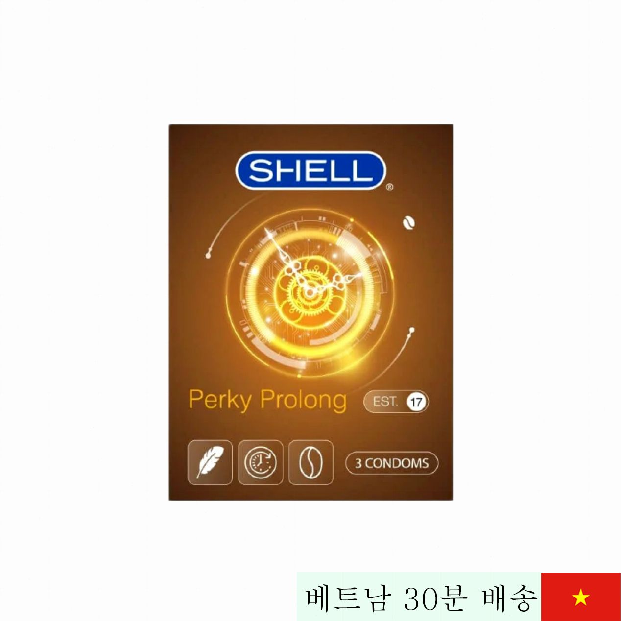 셸 펄키 프로롱 커피향 지연 콘돔 3개입 초박형 