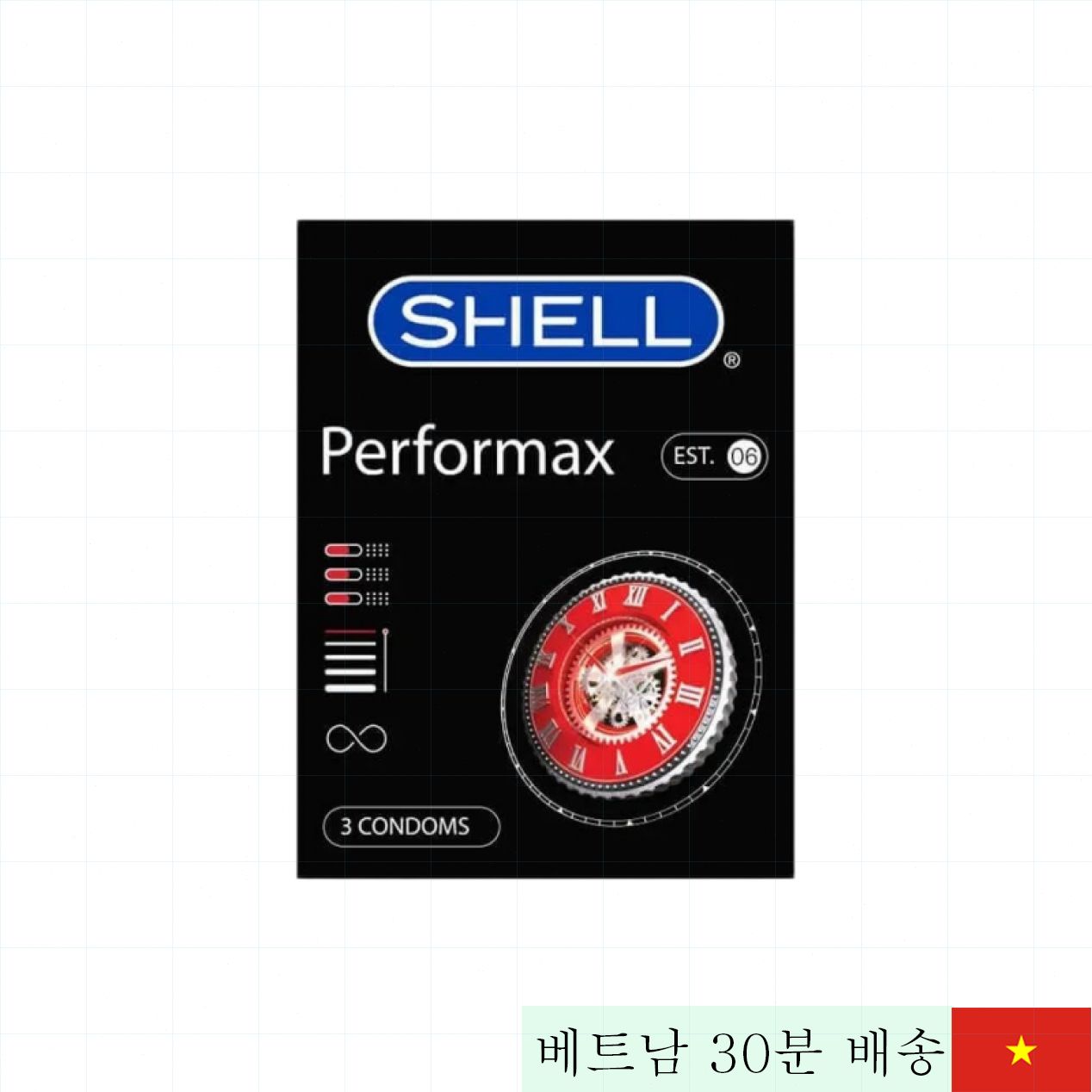 Shell Performax 6합1 연장 시간 한국산 콘돔 