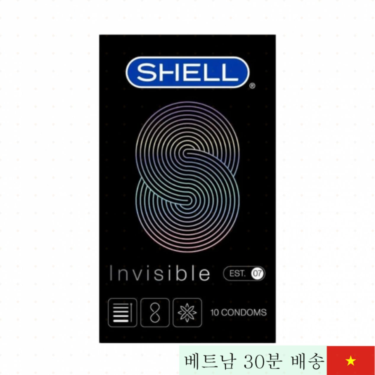 Shell Invisible 초박형 콘돔 10개입 쾌감 유지 수명 연장 