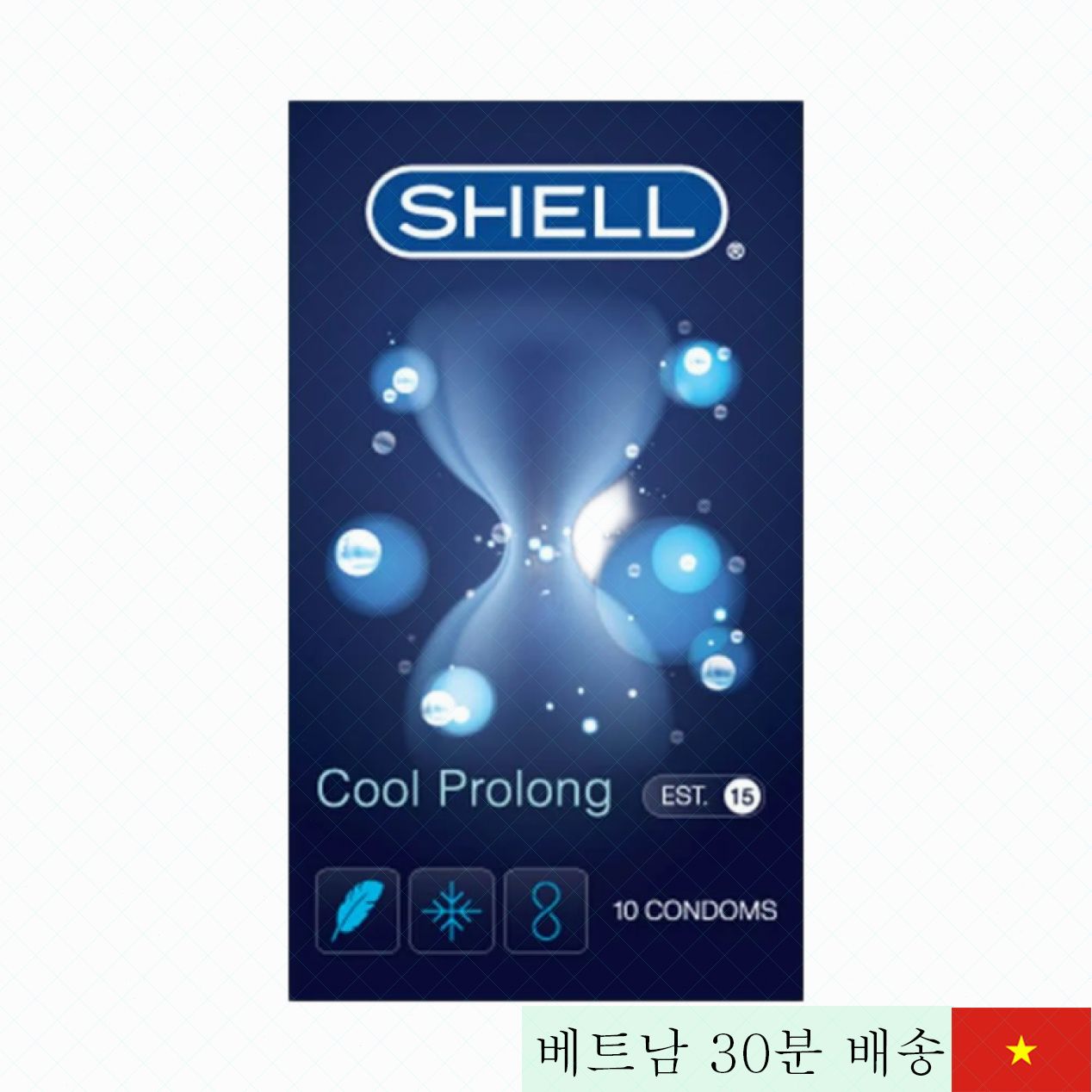 Shell Cool Prolong 페퍼민트 쿨링 초박형 콘돔 10개 