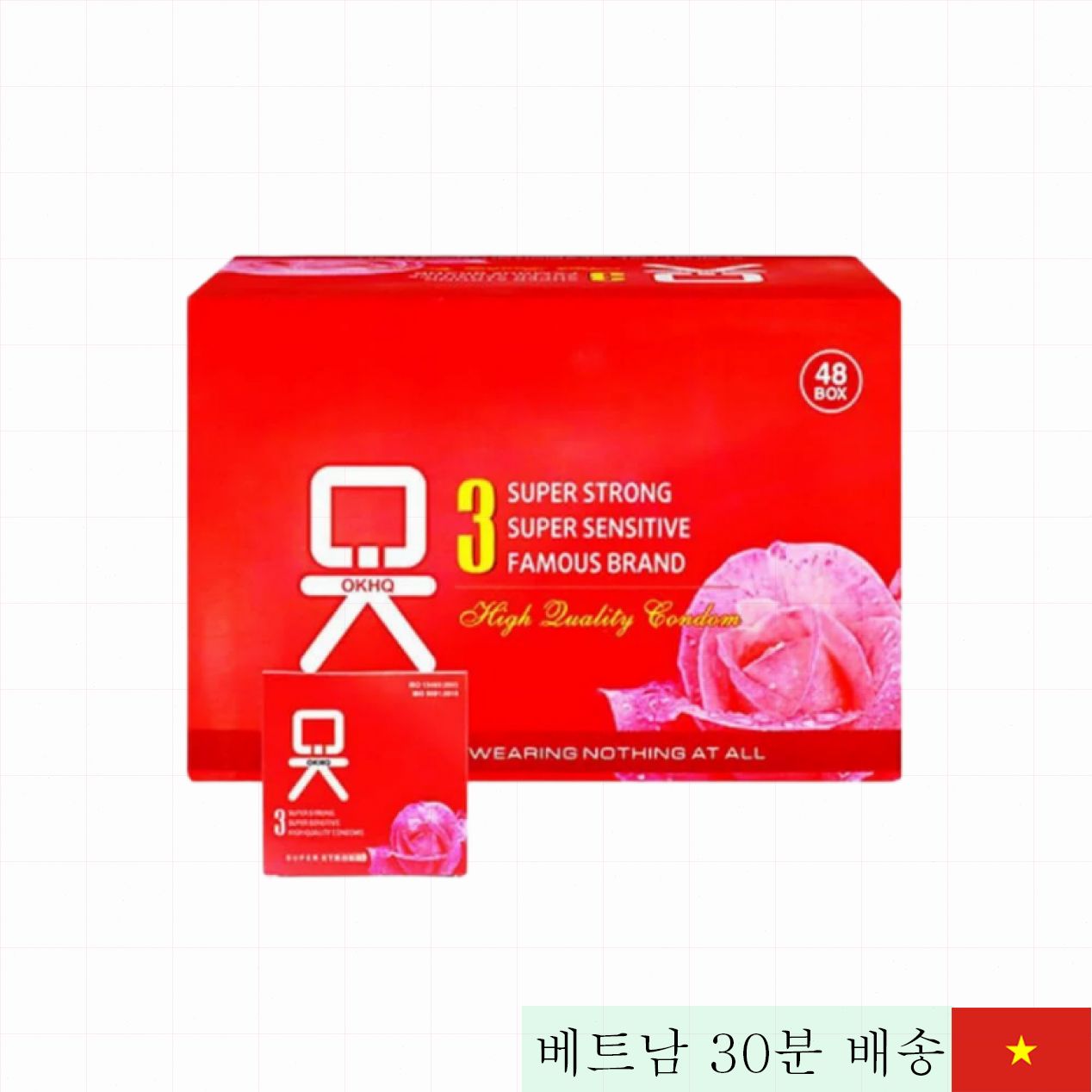 OKHQ 무향 윤활 코팅 콘돔 144개 다기능 쾌감 안심 