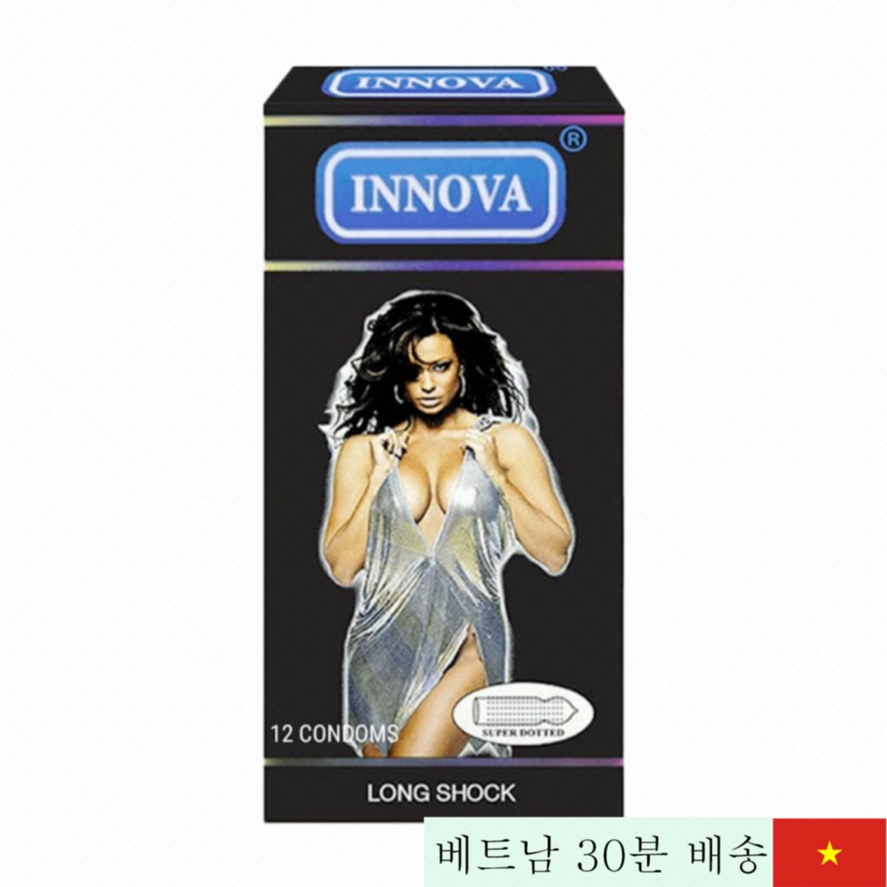 검정 Innova 12개입 연장 콘돔 발기 지속 특효 