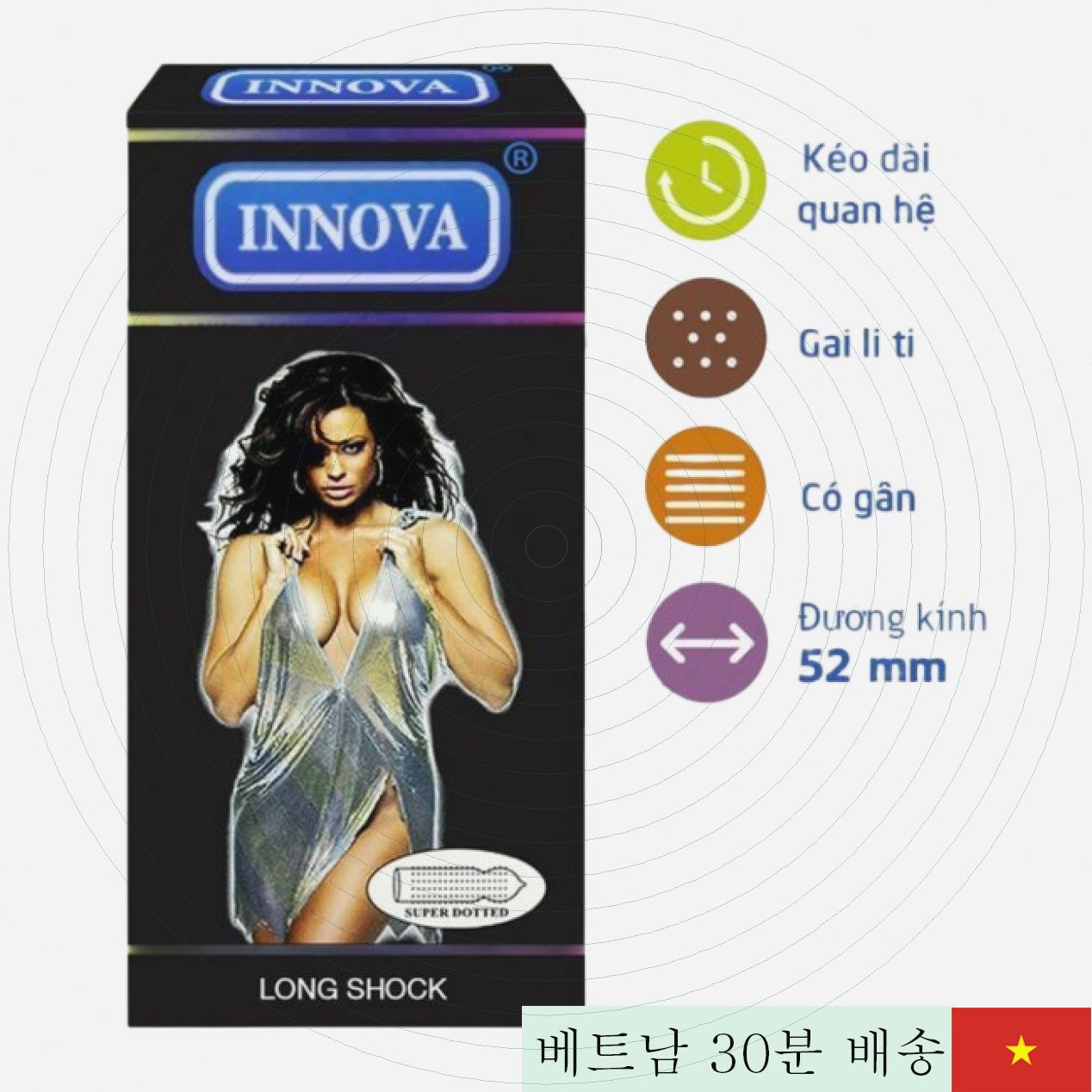 이노바 검은색 콘돔 12개입 돌기 연장 지속력 탁월 