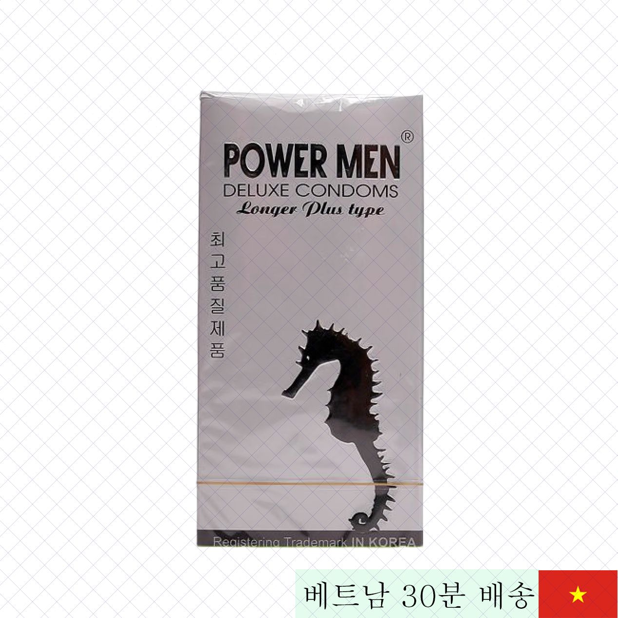 POWER MEN Longer Plus 조기 사정 방지 격자형 콘돔 