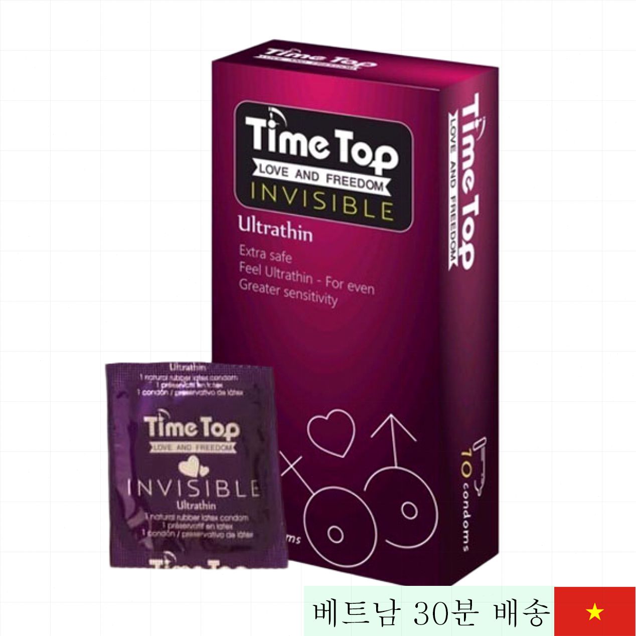 타임탑 초박형 콘돔 자연열 전달 감촉 원초적 쾌감 선사 