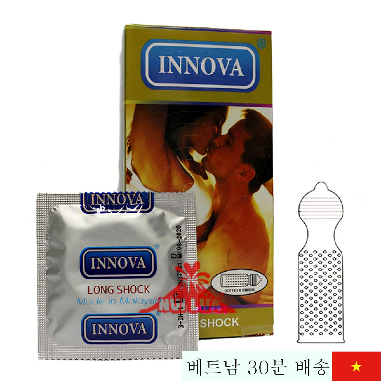 인노바 옐로우 콘돔 12개 리얼 느낌 돌기 극대 자극 