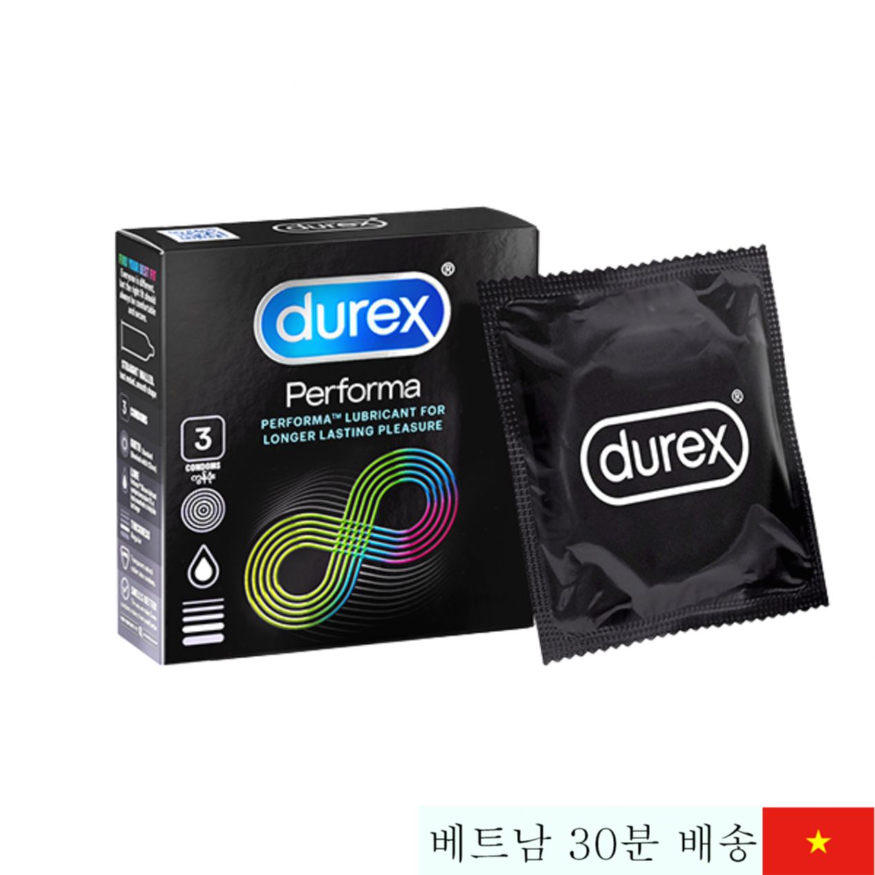 듀렉스 퍼포마 3P 콘돔 지연효과 쾌감 증대 