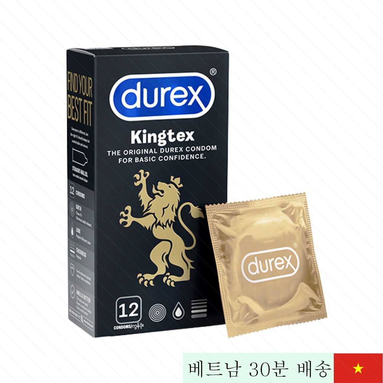 듀렉스 킹텍스 스몰사이즈 콘돔 12개입 밀착 감촉 