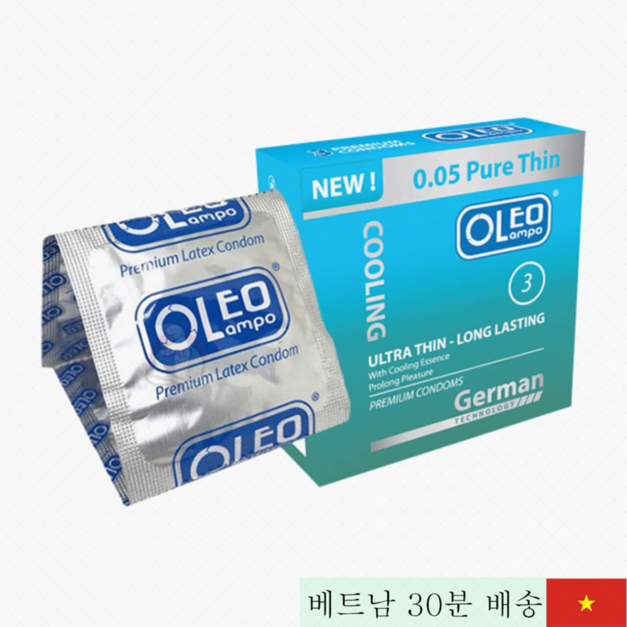 올레오 램포 쿨링 초박형 콘돔 3개입 지연 효과 