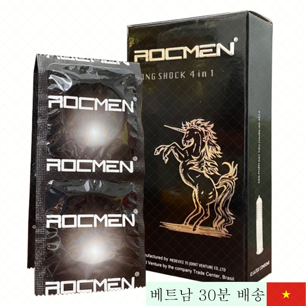 록맨 4in1 전신 돌기 콘돔 지연 효과 초강력 감각 