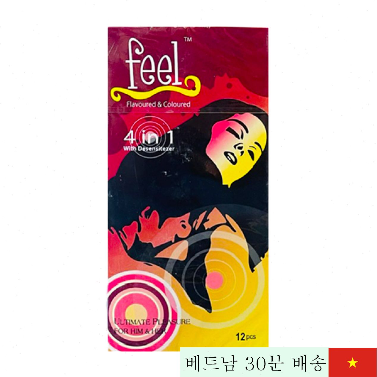 Feel 4 in 1 울트라 신축 콘돔 쾌감 연장 