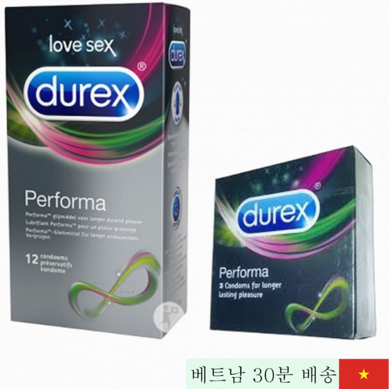 듀렉스 퍼포마 콘돔 12개입 천연고무 지연효과 안심보호 