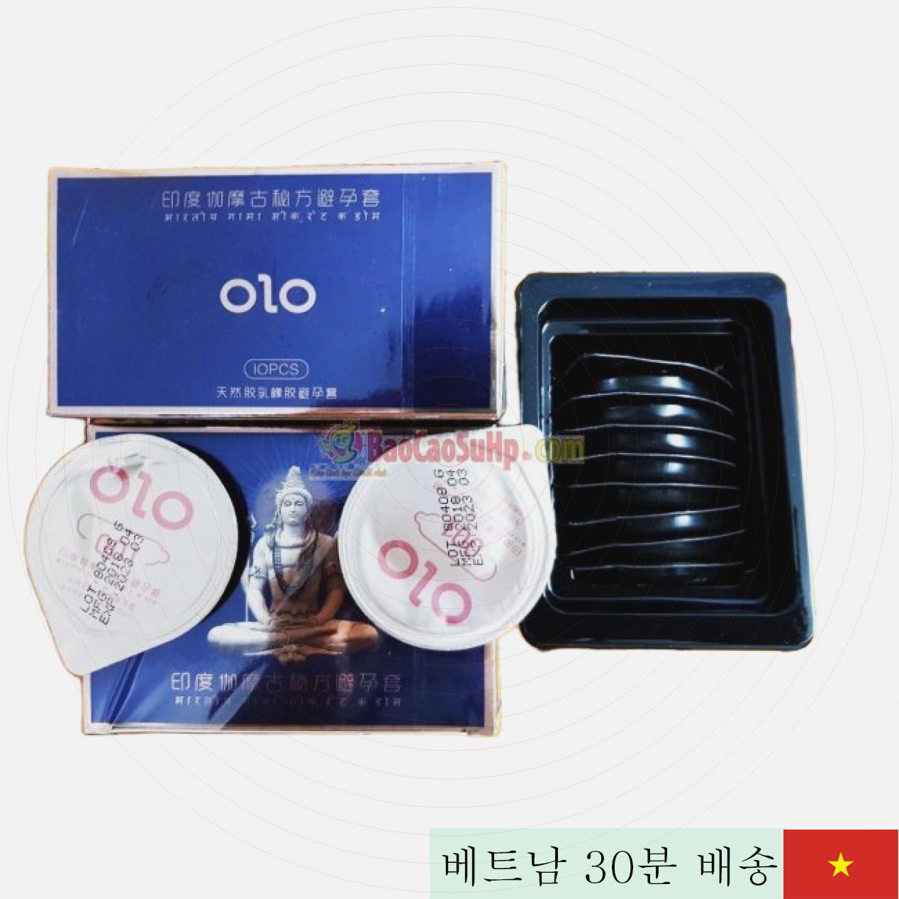 OLO 0.01mm 초박형 조기 사정방지 콘돔 블루 