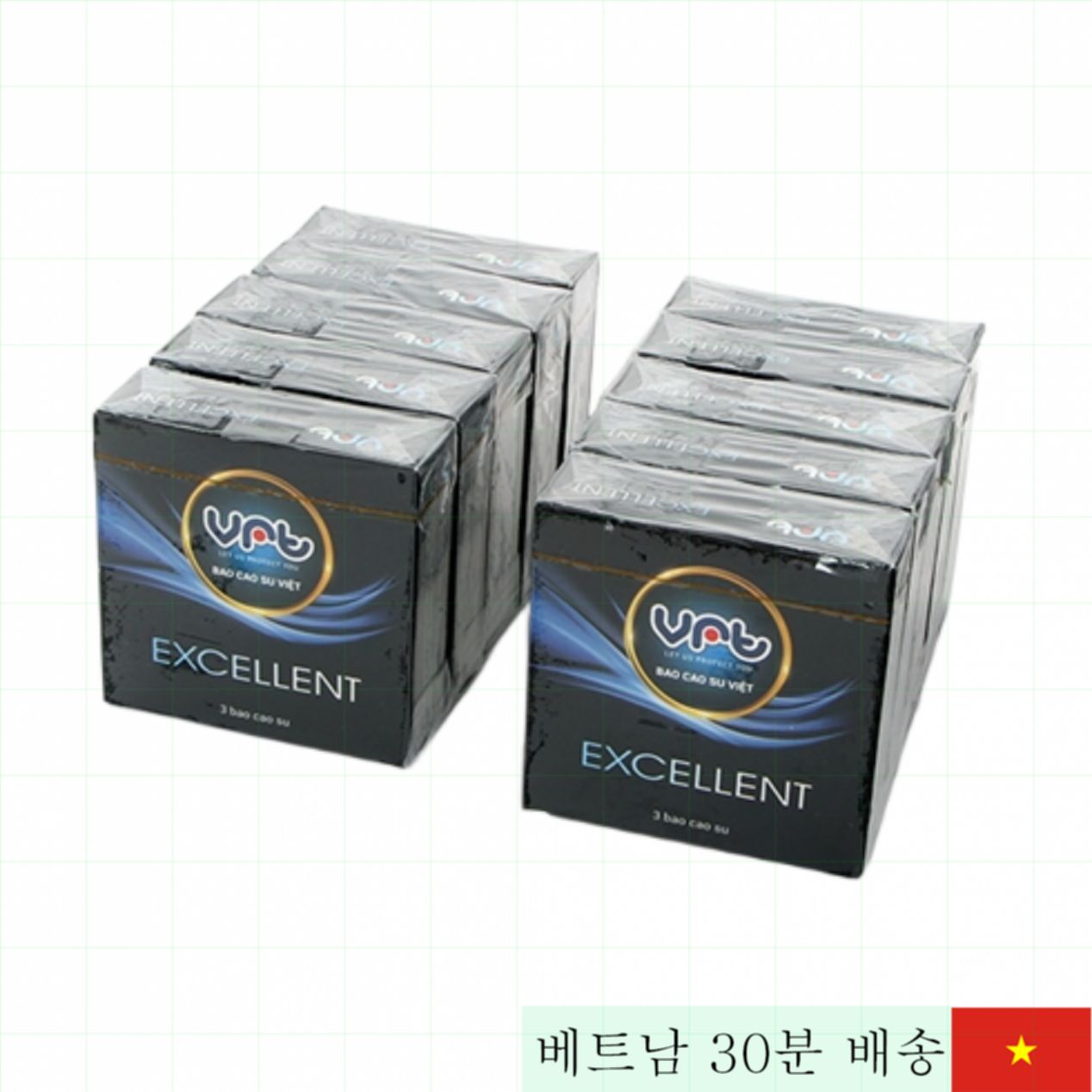 VRT 0.06mm 초박형 검정색 콘돔 3개입 