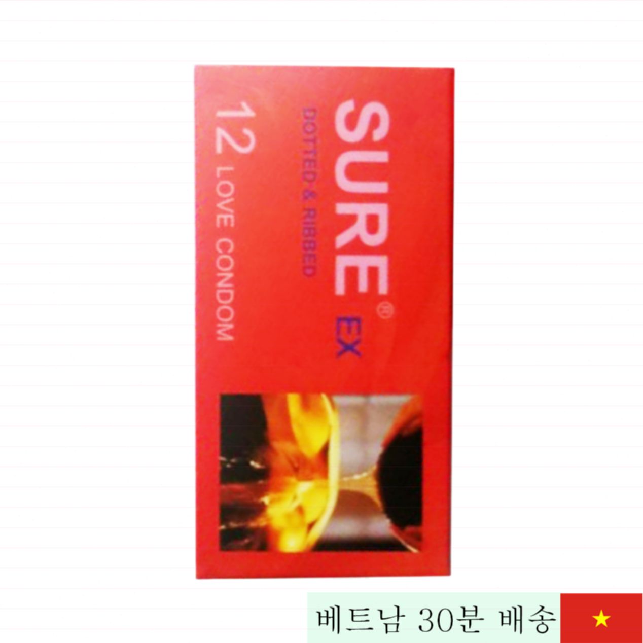 슈어 레드 매끄러운 터치 12개입 콘돔 부드러운 착용감 