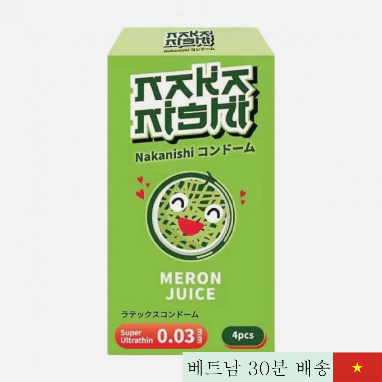 나카니시 0.03mm 멜론향 초박형 콘돔 4개입 시원한 향기 