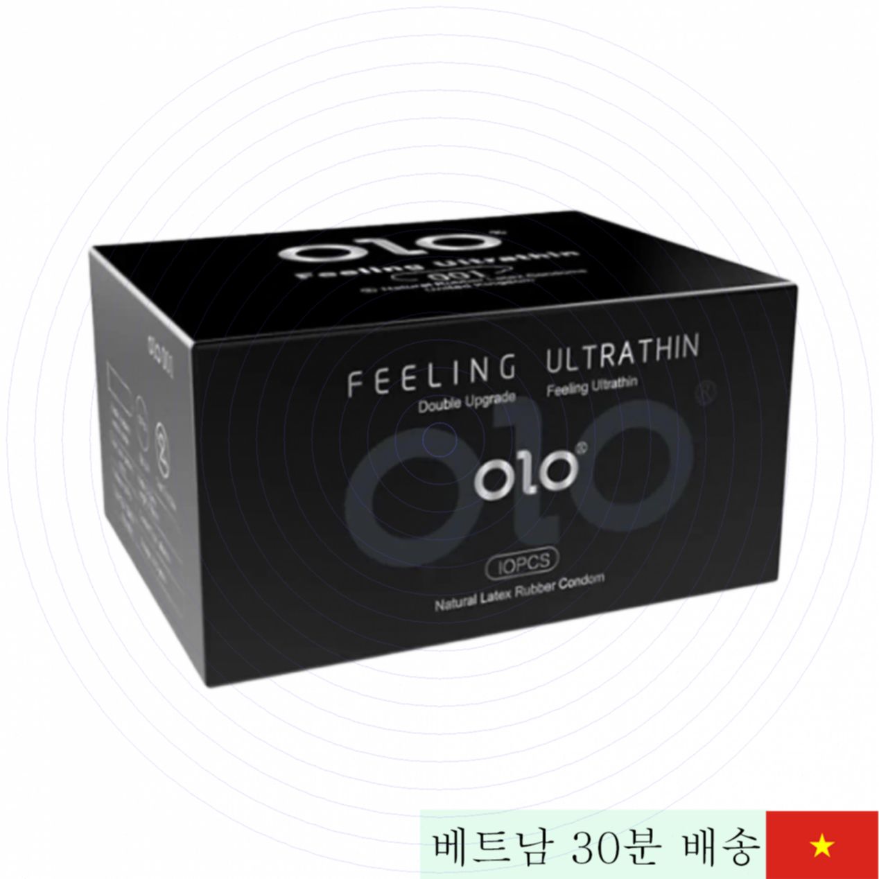 OLO 블랙 바닐라향 초박형 콘돔 10개입 