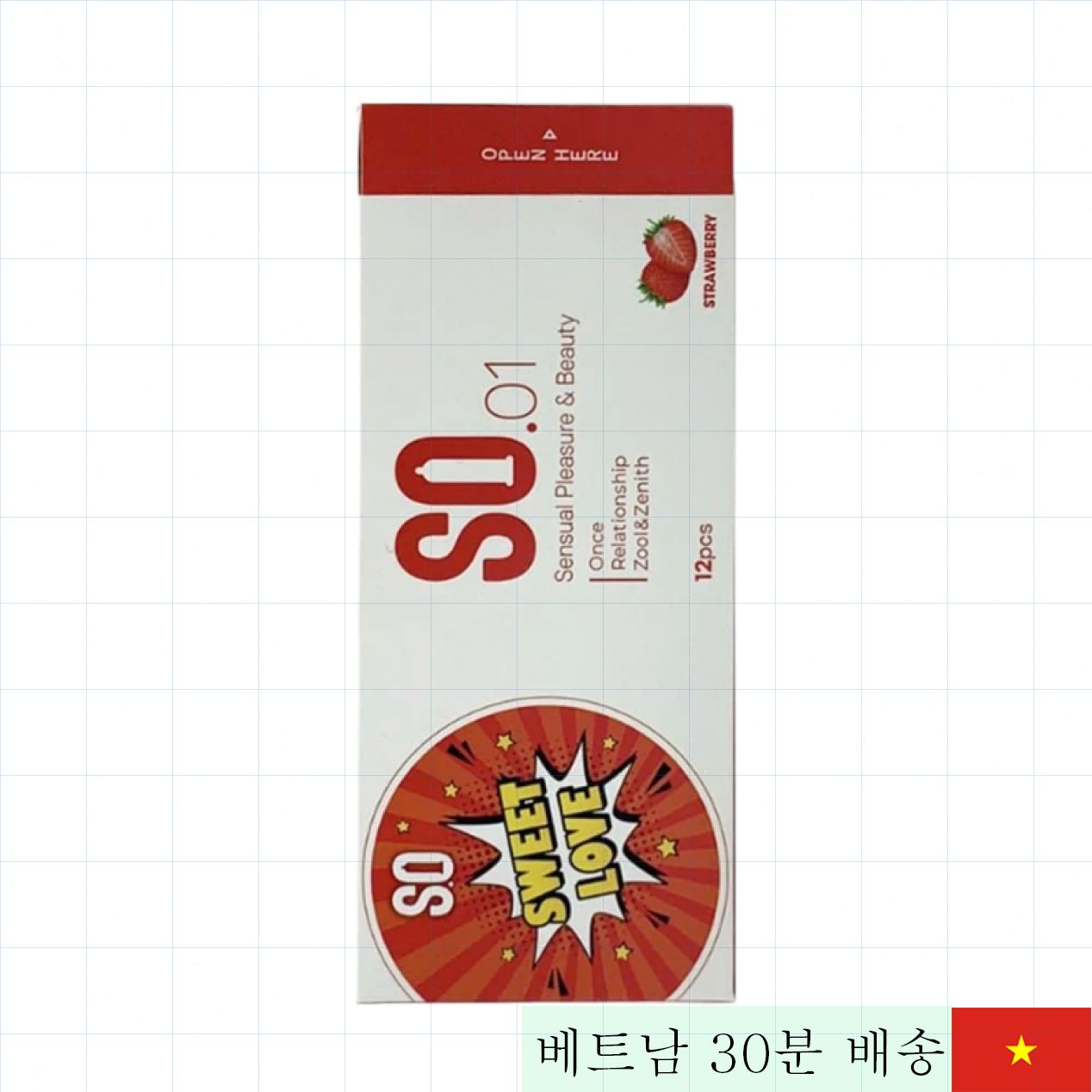 SO 스위트 러브 딸기향 얇은 콘돔 12개입 
