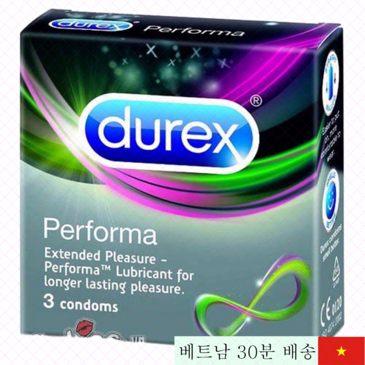 듀렉스 퍼포마 지속 지속형 미끄럼 콘돔 3개입 