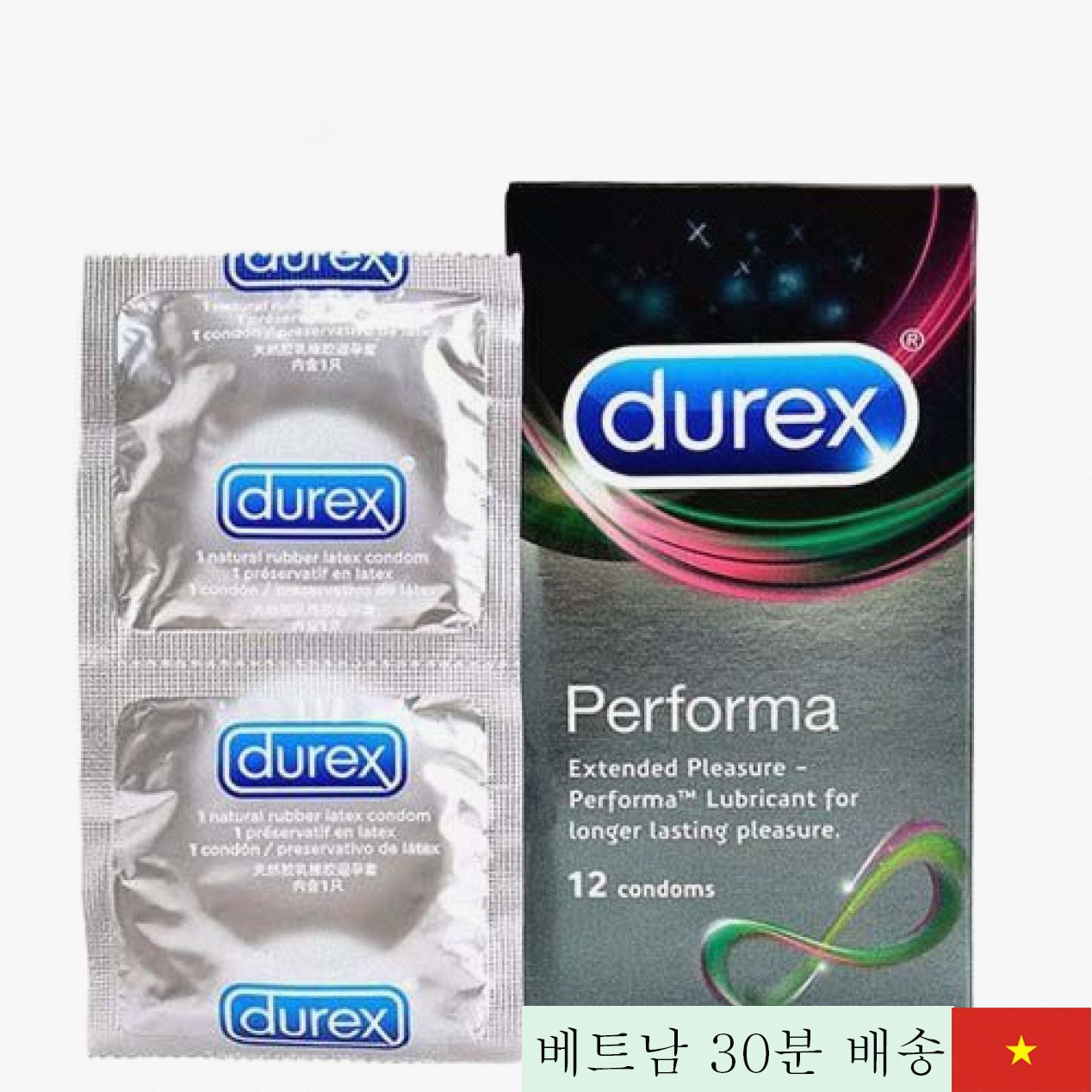 듀렉스 퍼포마 시간 연장 콘돔 12개입 프리미엄 