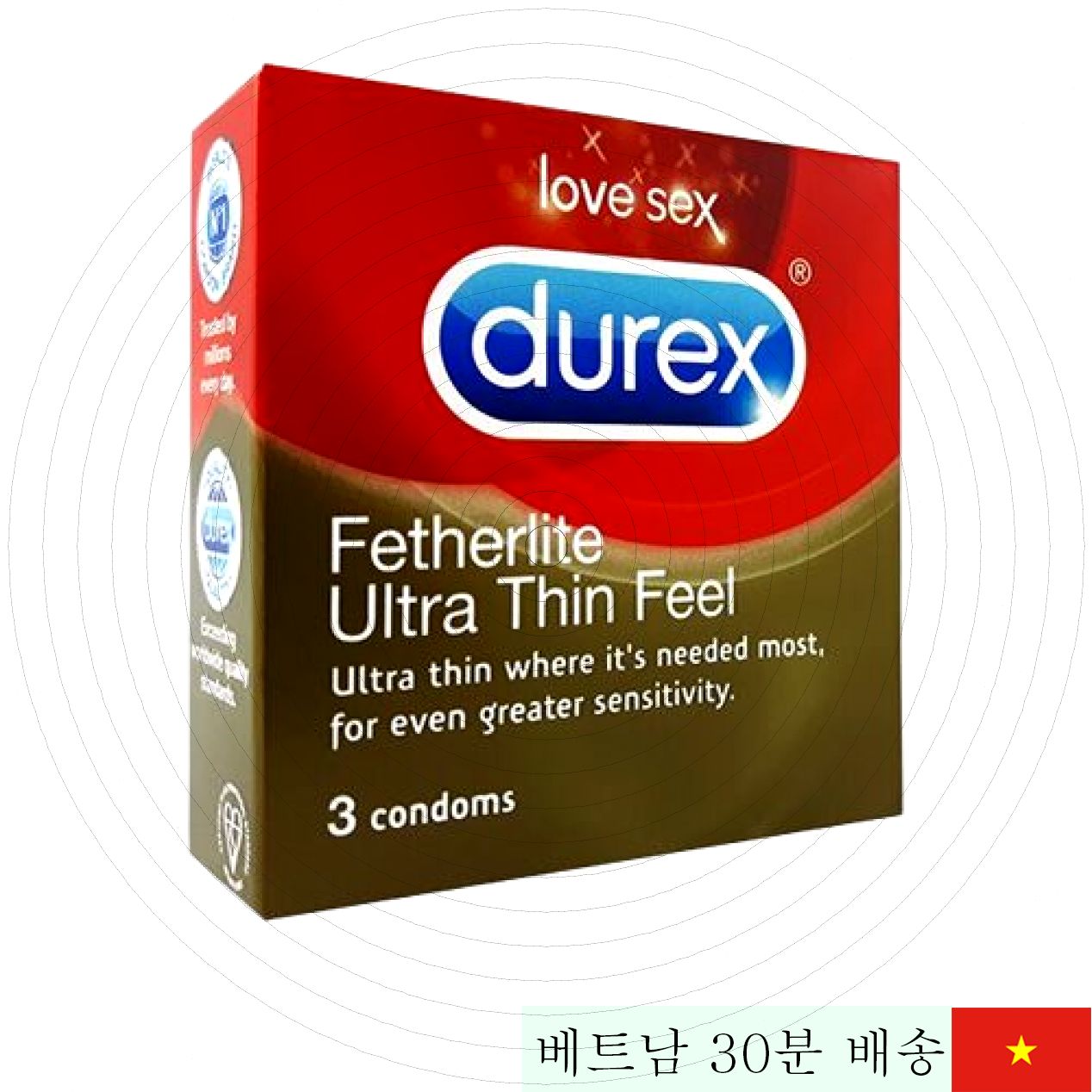 듀렉스 페더라이트 수입 3개입 얇고 자연스러운 콘돔 