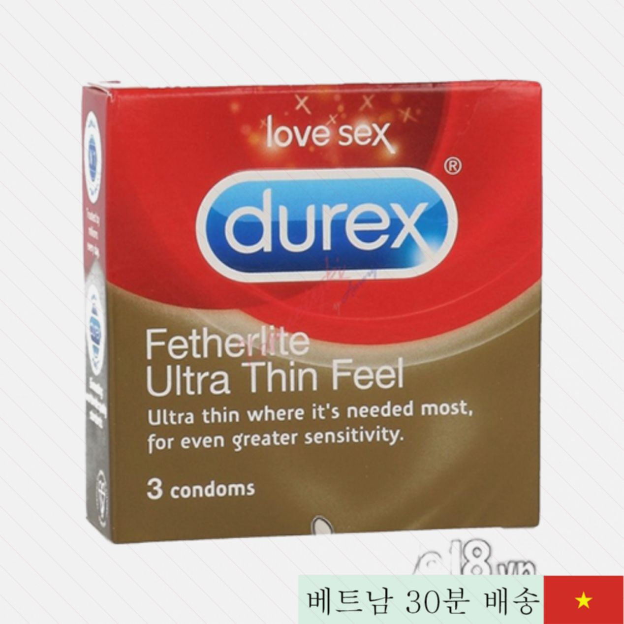 Durex Fetherlite 울트라 씬 고품질 콘돔 3개입 