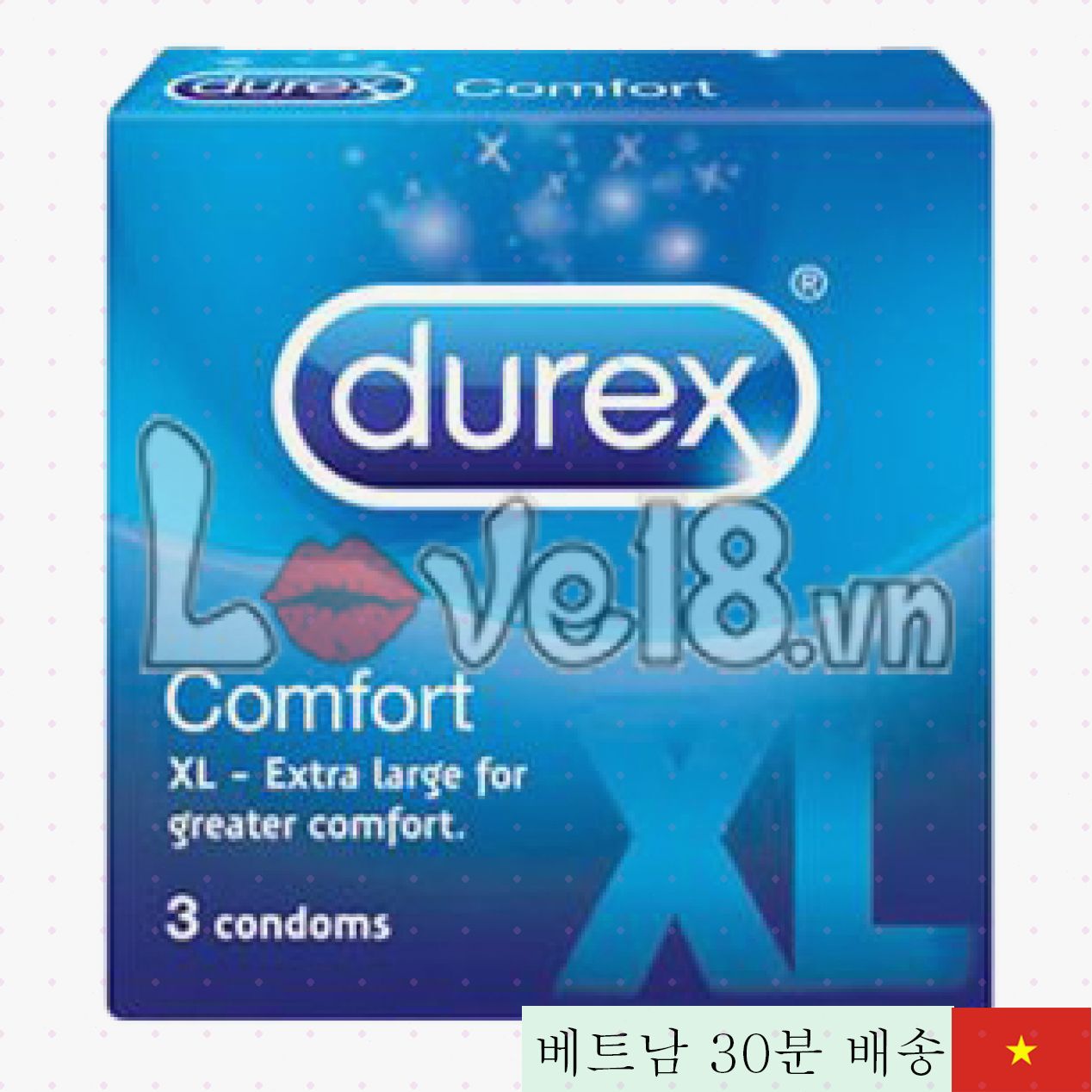 Durex XL 라지 콘돔 3개입 대형 사이즈 쾌적한 착용감 