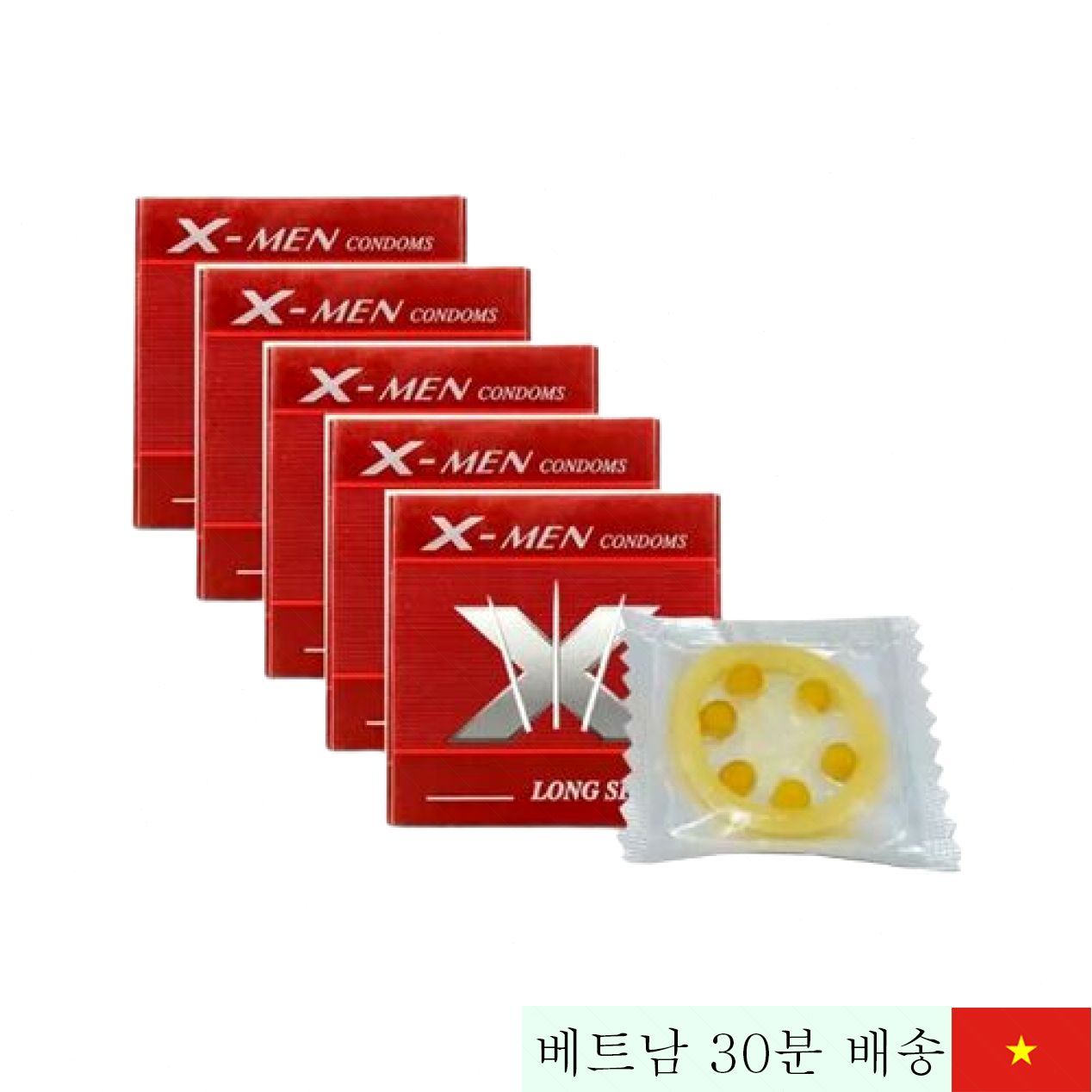 X맨 바이브레이션 콘돔 여성 오르가슴 촉진 특수 질감 