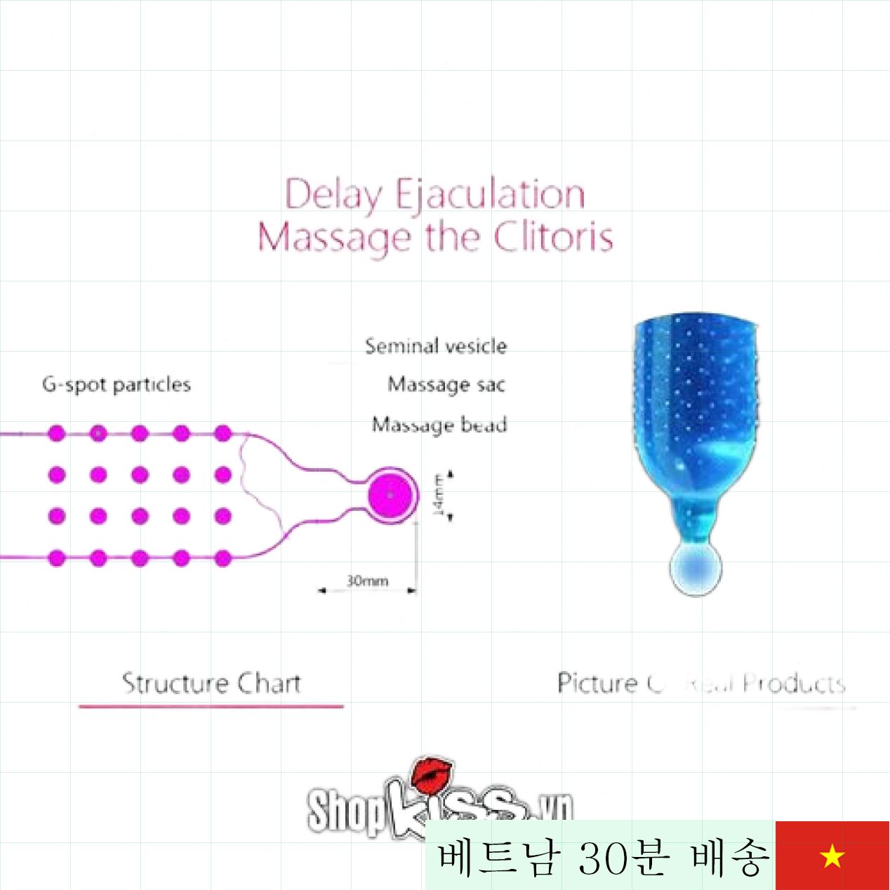 대형 돌기 진동 콘돔 여성 쾌감 최고조 시너지 효과 