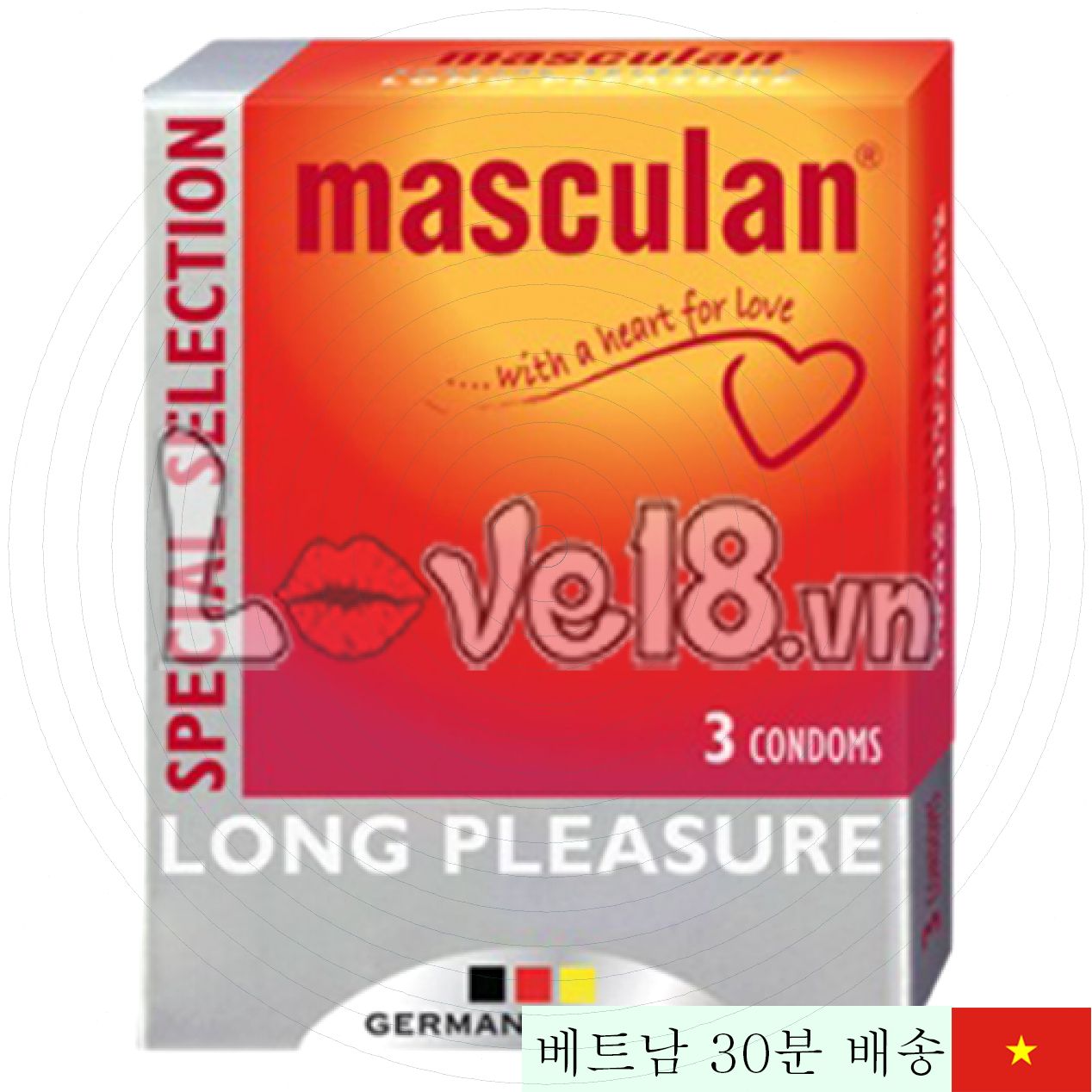 매스큘란 지연 콘돔 3개입 52mm 긴 지속력 