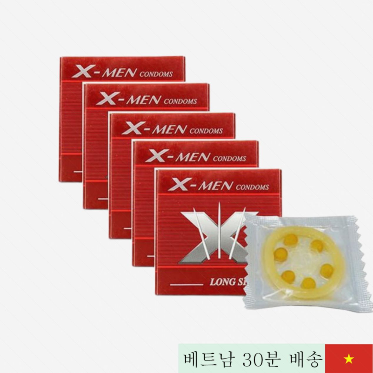 X-men 6알 진동 지연 콘돔 남성 사용 인기 제품 