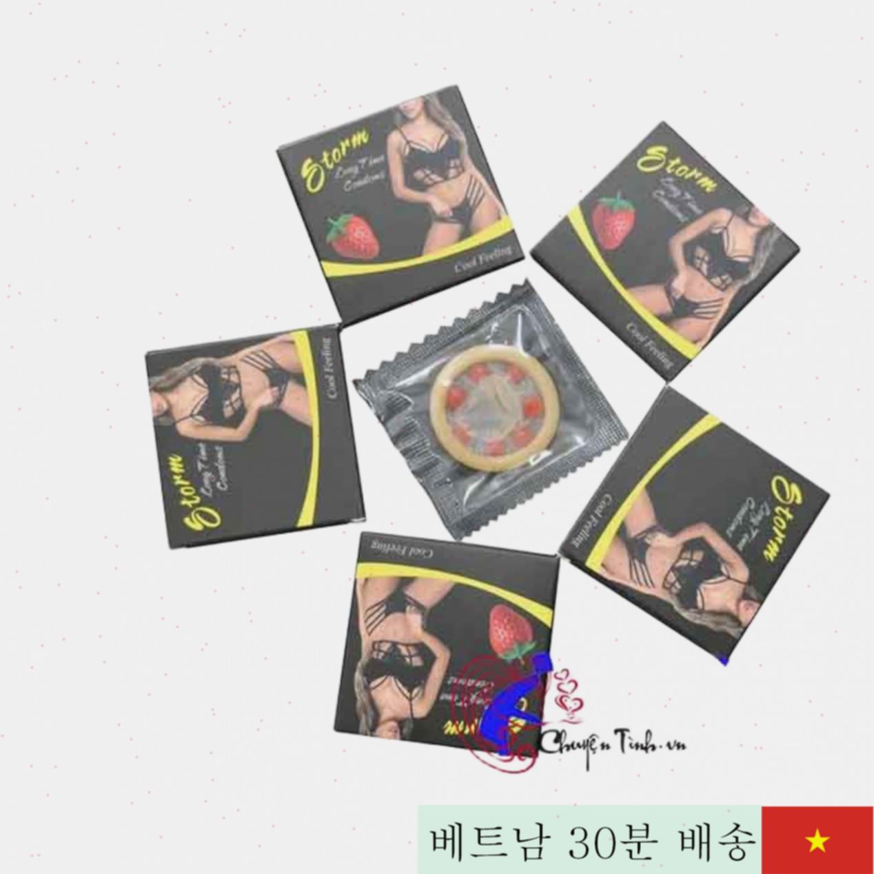 부드러운 스톰 비 콘돔 7비 진동 효과 안전한 착용감 