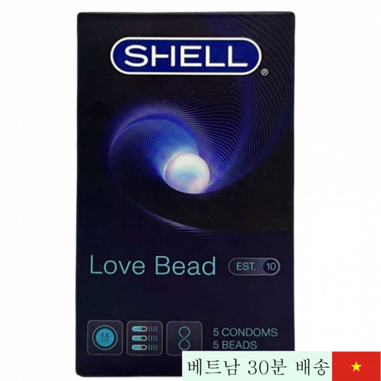 한국 셸 러브 구슬 콘돔 15cm 확장 자극 