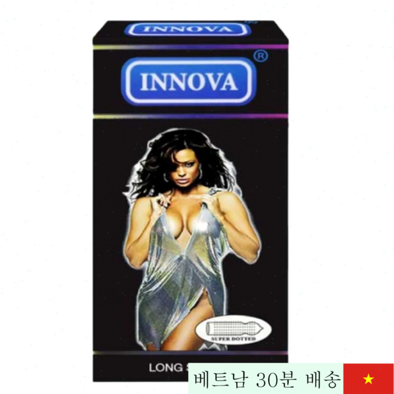 이노바 블랙 지연형 돌기 콘돔 남성용 장시간 보호 