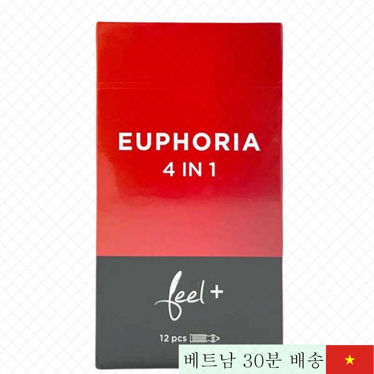 필 유포리아 4in1 딸기향 콘돔 조루 방지 돌기 증가 Gel 포함 