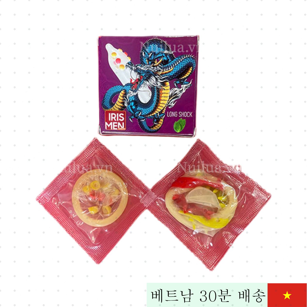 Iris Men 콘돔 큰 돌기 2개입 빠른 쾌감 고급 