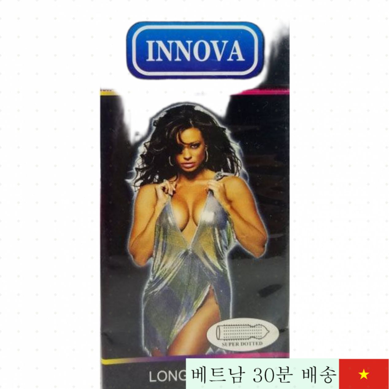 이노바 블랙 콘돔 부드러운 돌기 자극 강한 쾌감 