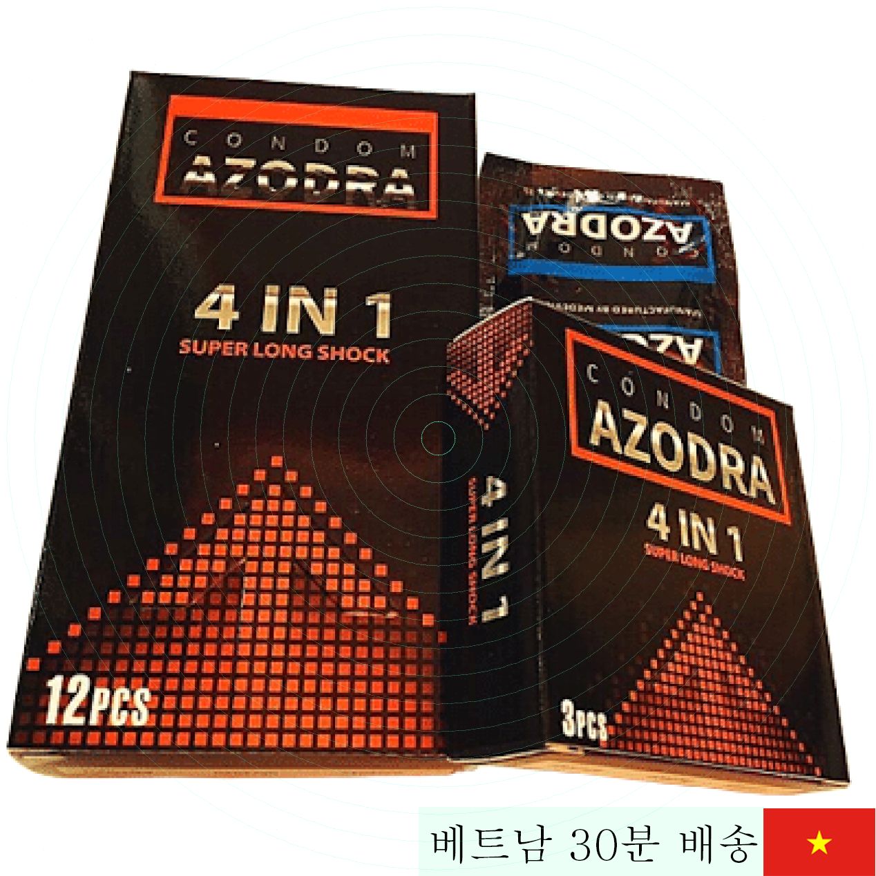 아조드라 4IN1 돌기형 질연장 콘돔 남성 만족 