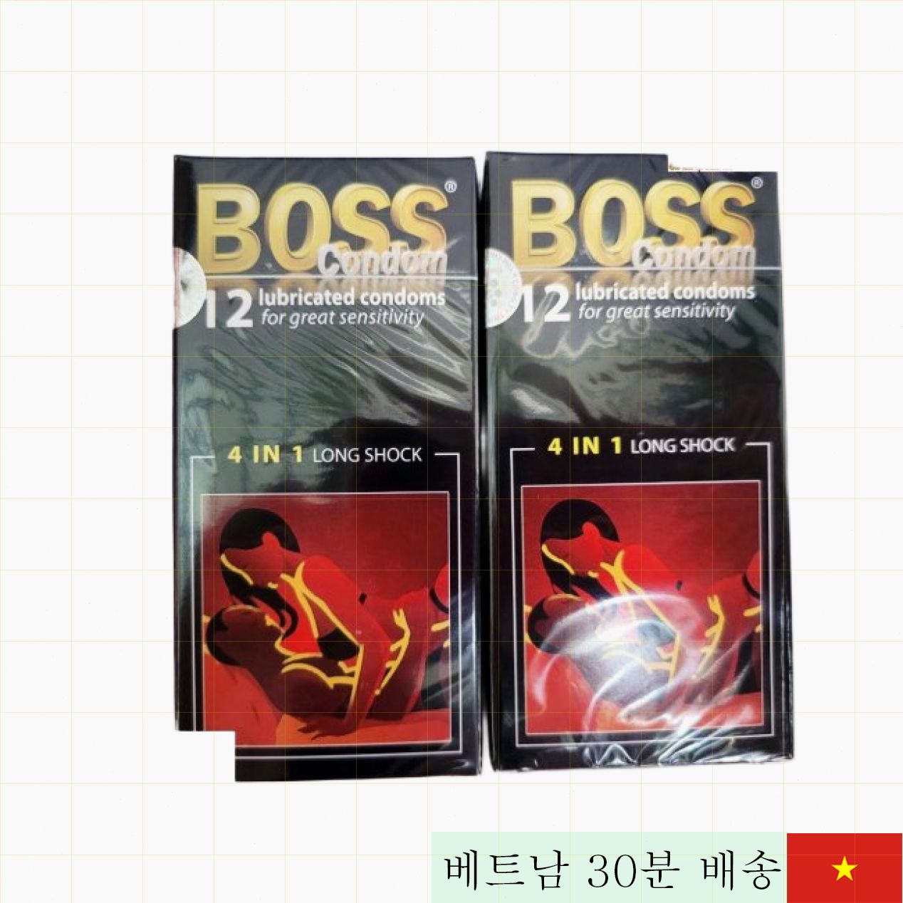 Boss 4 in 1 돌기 진동 콘돔, 최장 시간 지속 효과 