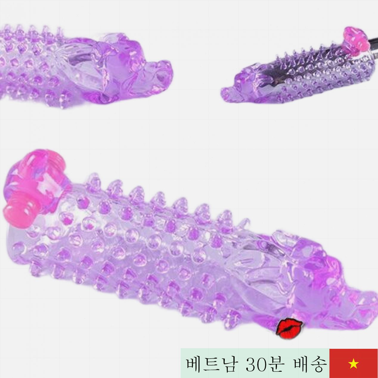 슈퍼 스파이크 진동 드래곤 콘돔 남성용 쾌감 증대 